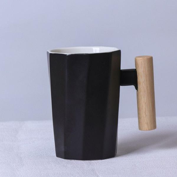 Imagem de Caneca de café Wokex Wood Handle Ceramic Creative Polygonal 400m