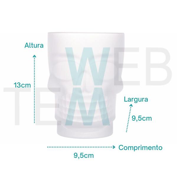 Imagem de Caneca de Caveira para Chopp Cerveja Vidro Fosco 510ml Lyor