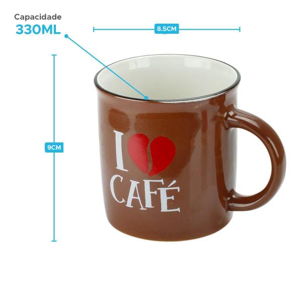 Imagem de Caneca De Cerâmica 330Ml Frases Café Bom Dia