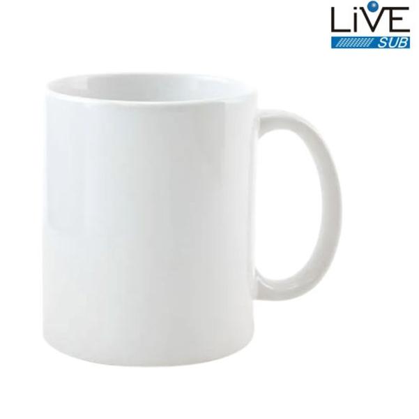 Imagem de Caneca de Cerâmica Branca para Sublimação Live Classe AAA 325ml - 6 Unidades C/ Caixinha