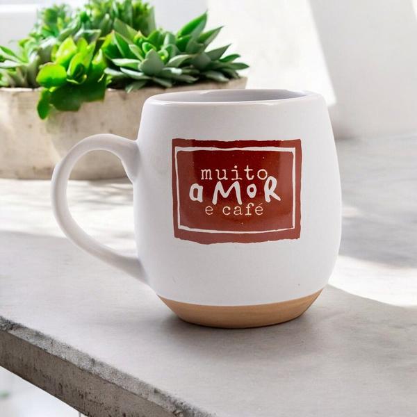 Imagem de Caneca de Cerâmica Oval 400ml - Muito Amor e Café