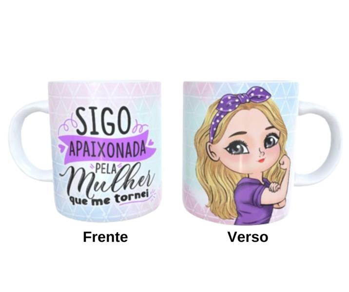 Imagem de Caneca de Cerâmica -  Sigo apaixonada pela mulher que me tornei Bonequinha mod 2