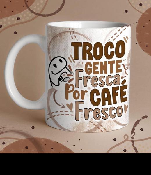 Imagem de Caneca de Ceramica - Troco gente fresca por café fresco - Meme flork