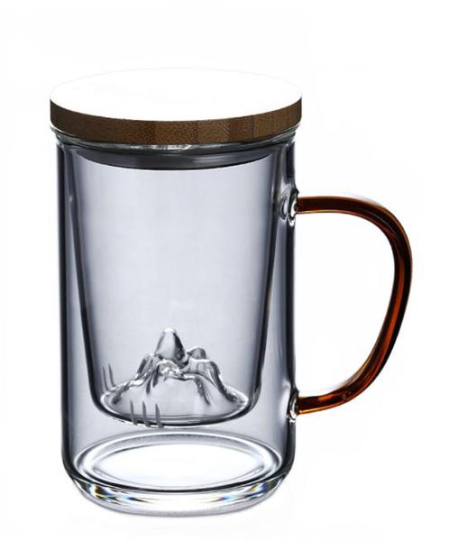 Imagem de Caneca de chá estilo chinês de vidro com tampa filtro xícaras de café conjunto canecas beer drink office caneca copos de vidro transparente drinkware novo Xícaras