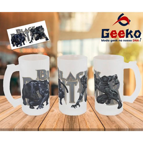 Imagem de Caneca de Chopp Black Panther Pantera Negra Wakanda Forever Geeko