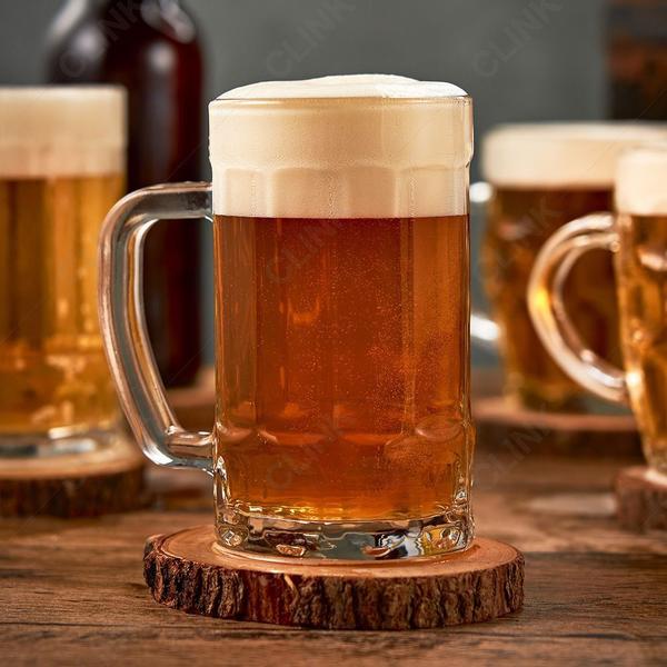 Imagem de Caneca De Chopp Cerveja Vidro 2 Unidades 400 ml Reforçada Grande Inglesa Copo Transparente