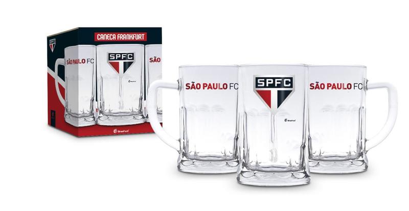 Caneca de chopp cerveja vidro 565ml times futebol sao paulo - Brasfoot Presentes Imagem de Caneca de chopp cerveja vidro 565ml times futebol sao paulo - Brasfoot Presentes