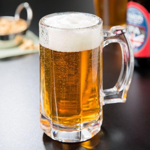 Imagem de Caneca De Chopp CervejOslo Vidro Temp Reforçado C/ Alça E Apoio P/Dedo 360ml Bares Buffet Cervejaria