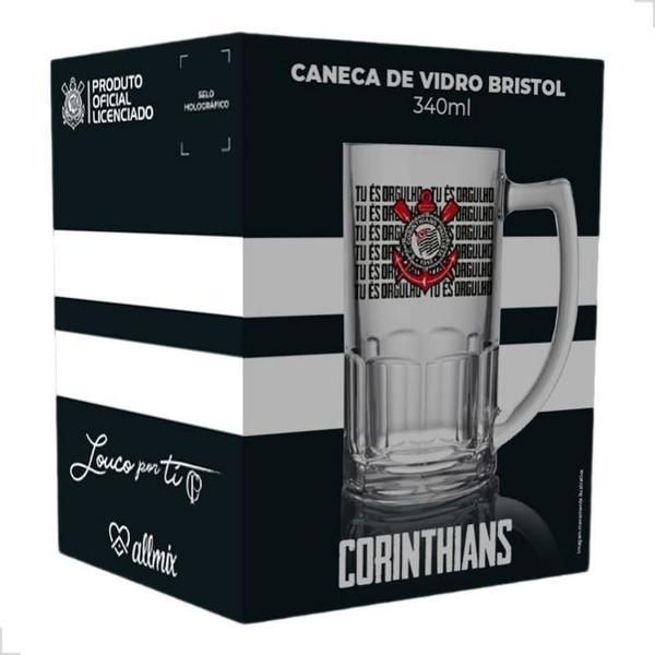 Imagem de Caneca De Chopp Corinthians Vidro 340ml Oficial Licenciada