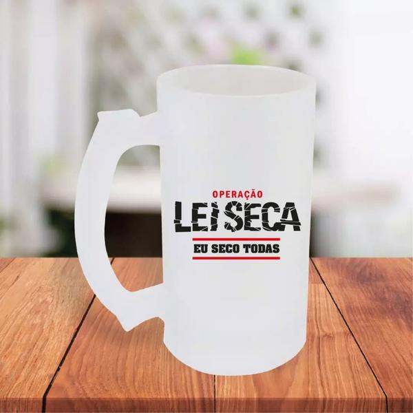 Imagem de Caneca De Chopp Jateada Personalizada Lei Seca Eu Seco Todas Frase Engraçada - MEGA OFERTA!