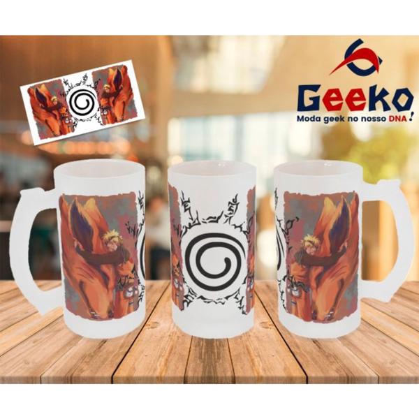 Imagem de Caneca de Chopp Naruto Uzumaki Kurama Anime Geeko