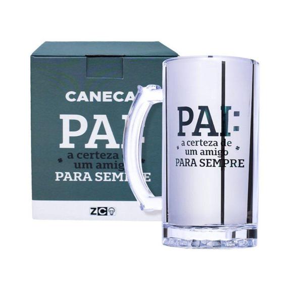 Imagem de Caneca De Chopp Pai Amigo Para Sempre De Vidro Pintura Eletrostática 450ml - Zona Criativa