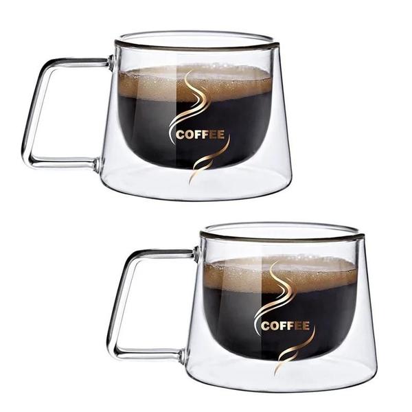 Imagem de Caneca de Expresso de Vidro com Parede Dupla - 200ml - Resistente a Calor