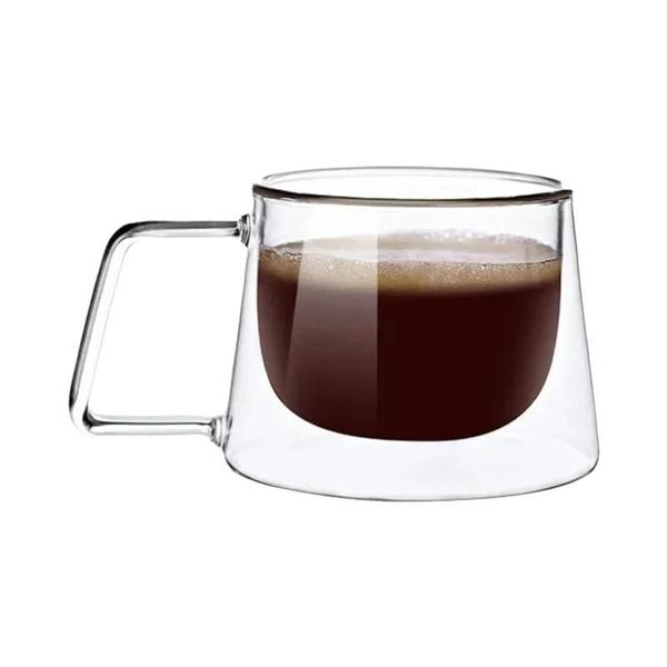 Imagem de Caneca de Expresso de Vidro com Parede Dupla - 200ml - Resistente a Calor