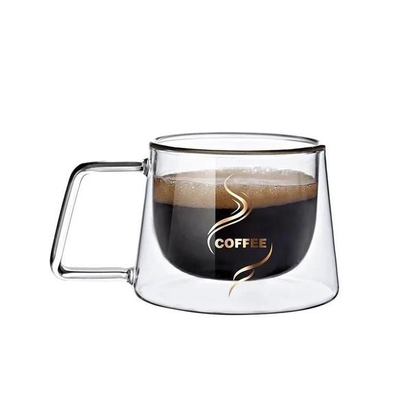 Imagem de Caneca de Expresso de Vidro com Parede Dupla - 200ml - Resistente a Calor