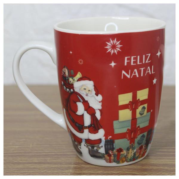 Imagem de Caneca De Natal Feliz Natal Papai Noel Em Cerâmica 350ml