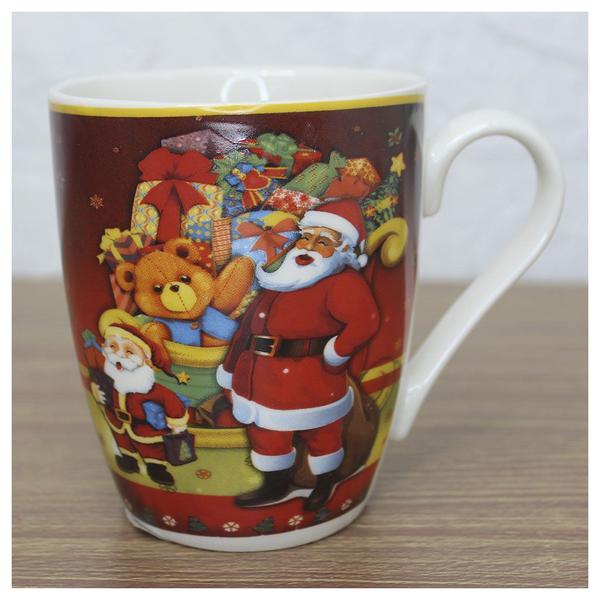 Imagem de Caneca De Natal Papai Noel Com Presentes 350ml Cerâmica