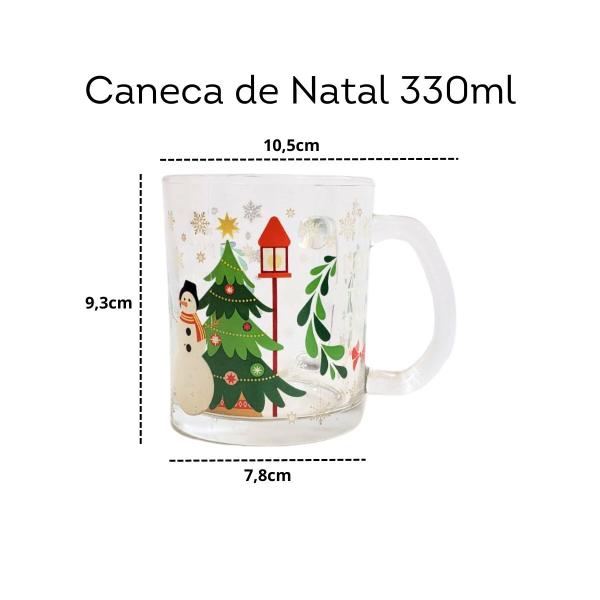 Imagem de Caneca de Natal Vidro 330ml Estampada Natal Mágico Presente