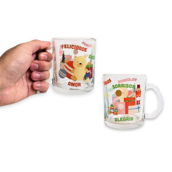 Imagem de Caneca de Natal Vidro 330ml Estampada Natal Mágico Presente