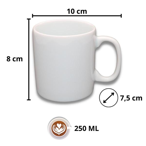 Imagem de Caneca de Porcelana 250 ml Café Capuccino Pingado Padaria Hotel Branca