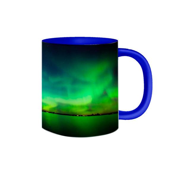 Imagem de Caneca de Porcelana Aurora Boreal Verde Borealis Fenômeno