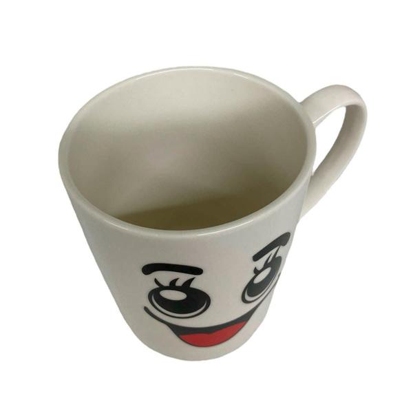 Imagem de Caneca de Porcelana Branca com Carinha 330ml para Chá Café