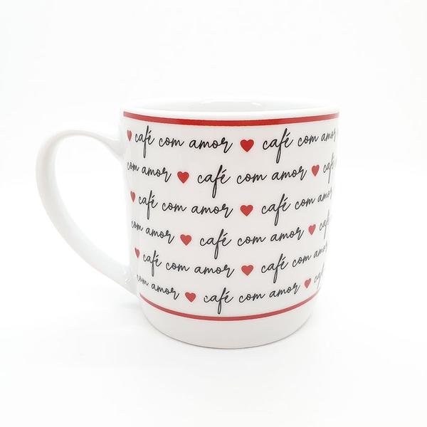 Imagem de Caneca de Porcelana "Café com Amor" Lettering - 360 mL - 1 unidade - AllMix -