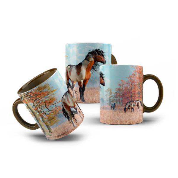 Imagem de Caneca de Porcelana Cavalo Pampa Horse Paisagem Fazenda