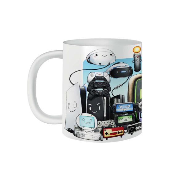 Imagem de Caneca de Porcelana Gamer Consoles Retro Moderno Video Games