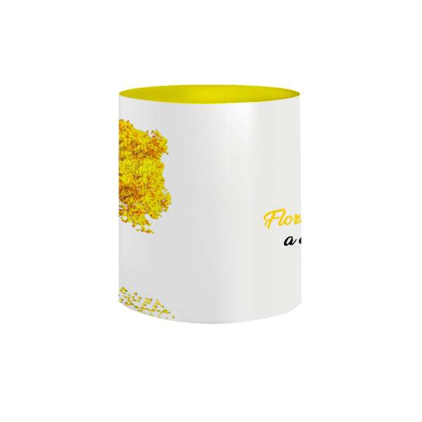 Imagem de Caneca de Porcelana Ipê Amarelo com Frases e Flor Florescer