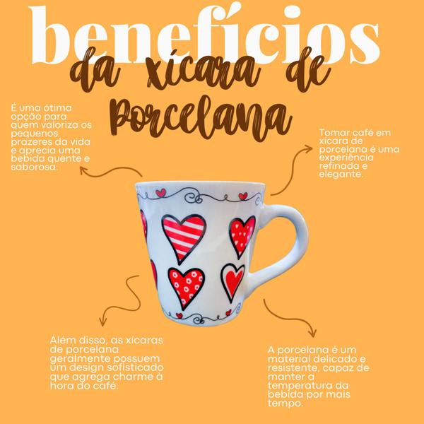 Imagem de Caneca de Porcelana Jogo com 6 unidades Utilidades Domesticas Cozinha Café Chá