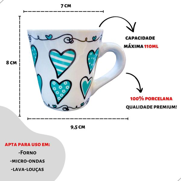 Imagem de Caneca de Porcelana Jogo com 6 unidades Utilidades Domesticas Cozinha Café Chá