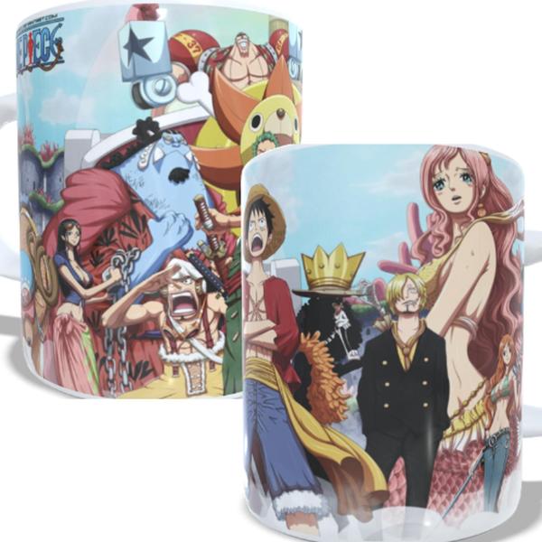 Imagem de Caneca de porcelana Luffy Zoro Sanji Nami Chopper Franky Usopp Robin Brook Ilha dos tritões