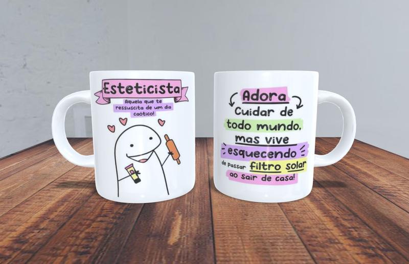 Imagem de Caneca de Porcelana - Meme flork profissão Esteticista