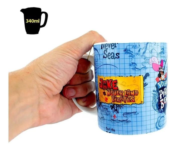 Imagem de Caneca De Porcelana Na Lata Jake E Os Piratas 350ml Disney