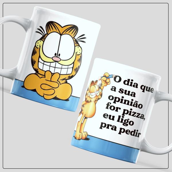 Imagem de Caneca de porcelana - O dia que a sua opinião for pizza, eu ligo pra pedir