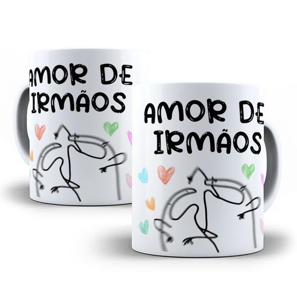 Imagem de Caneca de porcelana personalizada FLORK engraçada para irmãos - amor de irmãos