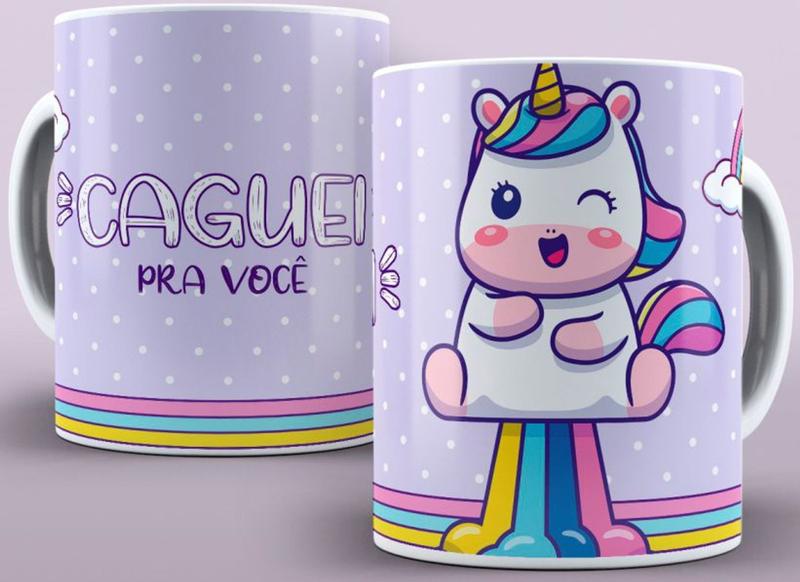 Imagem de Caneca de porcelana personalizada - Frases Malcriadas e indelicadas, Unicórnio Caguei pra você