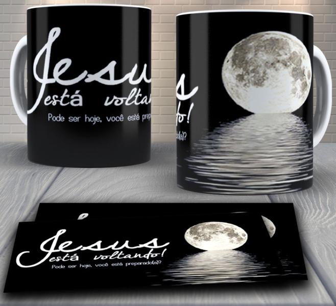 Imagem de Caneca de porcelana personalizada - religiosa, evangélica e católica,  Jesus está voltando