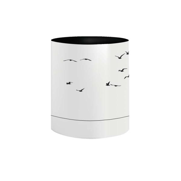 Imagem de Caneca de Porcelana Por do Sol Passáros Reflexão Zen 325mL