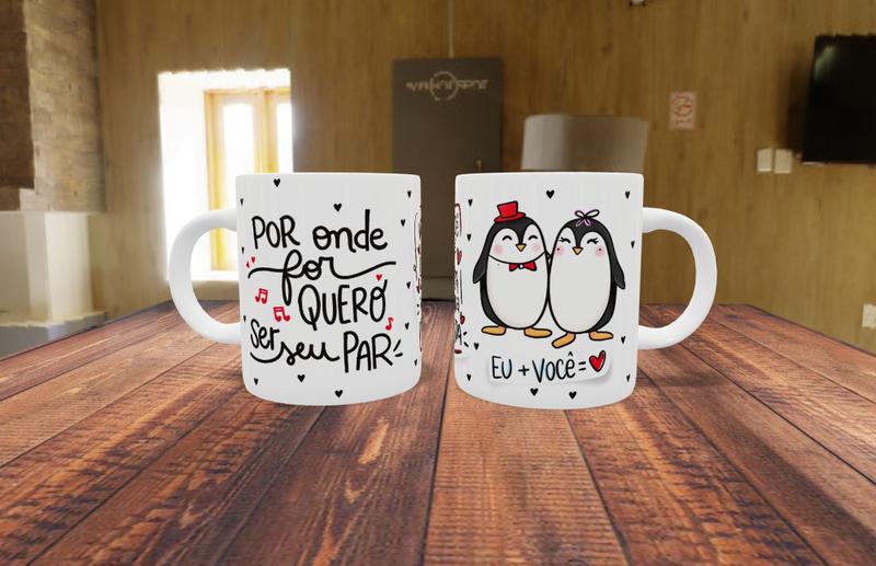 Caneca de Porcelana Por onde for quero ser seu par! - Dia dos namorados - Live Imagem de Caneca de Porcelana Por onde for quero ser seu par! - Dia dos namorados