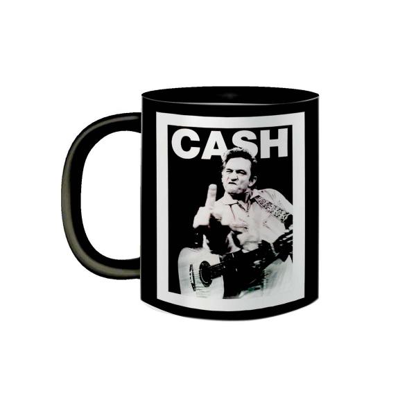 Imagem de Caneca de Porcelana Preta Banda Johnny Cash Clássicos Rock