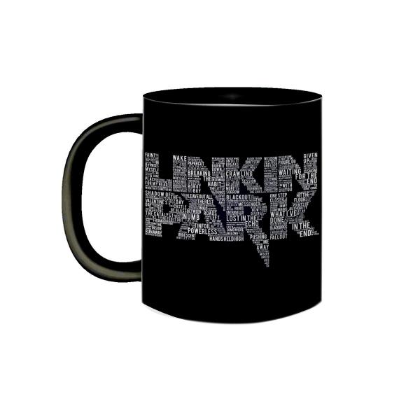 Imagem de Caneca de Porcelana Preta Banda Linkin Park Logo Musicas