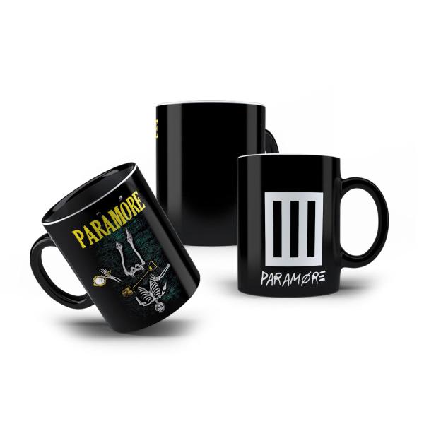 Imagem de Caneca de Porcelana Preta Banda Paramore Rock Anos 2000