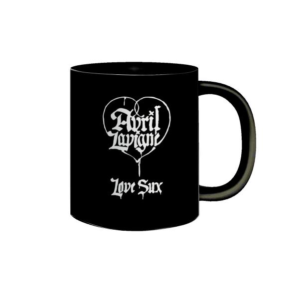 Imagem de Caneca de Porcelana Preta Cantora Avril Lavigne Pop Rock