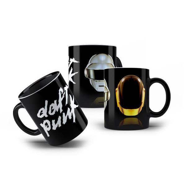 Imagem de Caneca de Porcelana Preta Djs Daft Punk Clássicos Anos 90