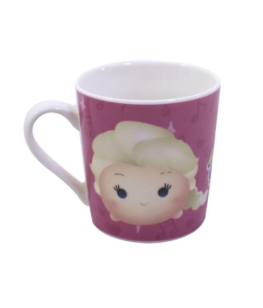 Imagem de Caneca De Porcelana Rosa Anna Elsa e Olaf Frozen Tsum Tsum 250ml Disney