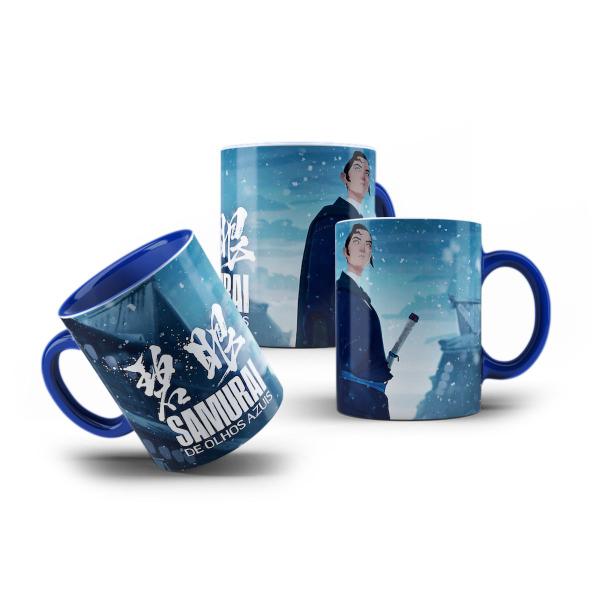 Imagem de Caneca de Porcelana Samurai de Olhos Azuis Mizu na Neve