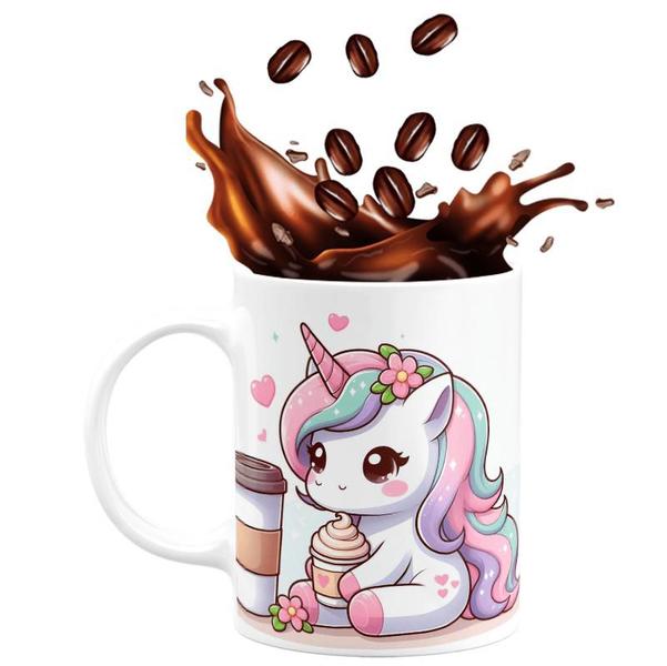 Imagem de Caneca de Porcelana Unicórnio Cute 325ml Passionate Coffee