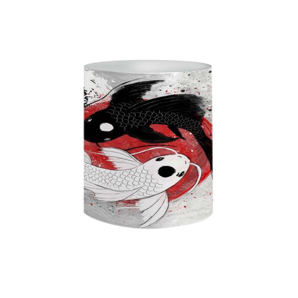 Imagem de Caneca de Porcelana Yin Yang Koi Carpas Oriental 325mL